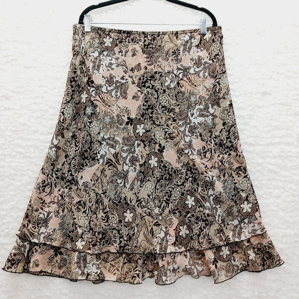 Skirt Midi Whimsycore Romantic Fairy Ruffle Grunge Goth Stretch Waist Size L